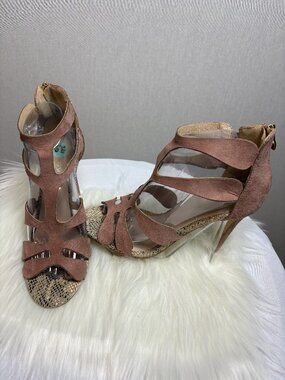 Catherine Malandrino Mauve Cutout Heels, Size 8.5, Gently Worn